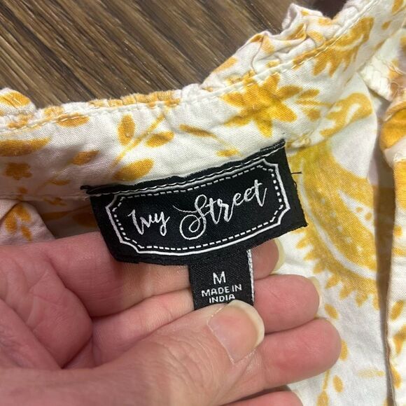 Ivy street paisley print tired baby doll dress cotton mini prairie sun dress - Picture 4 of 9